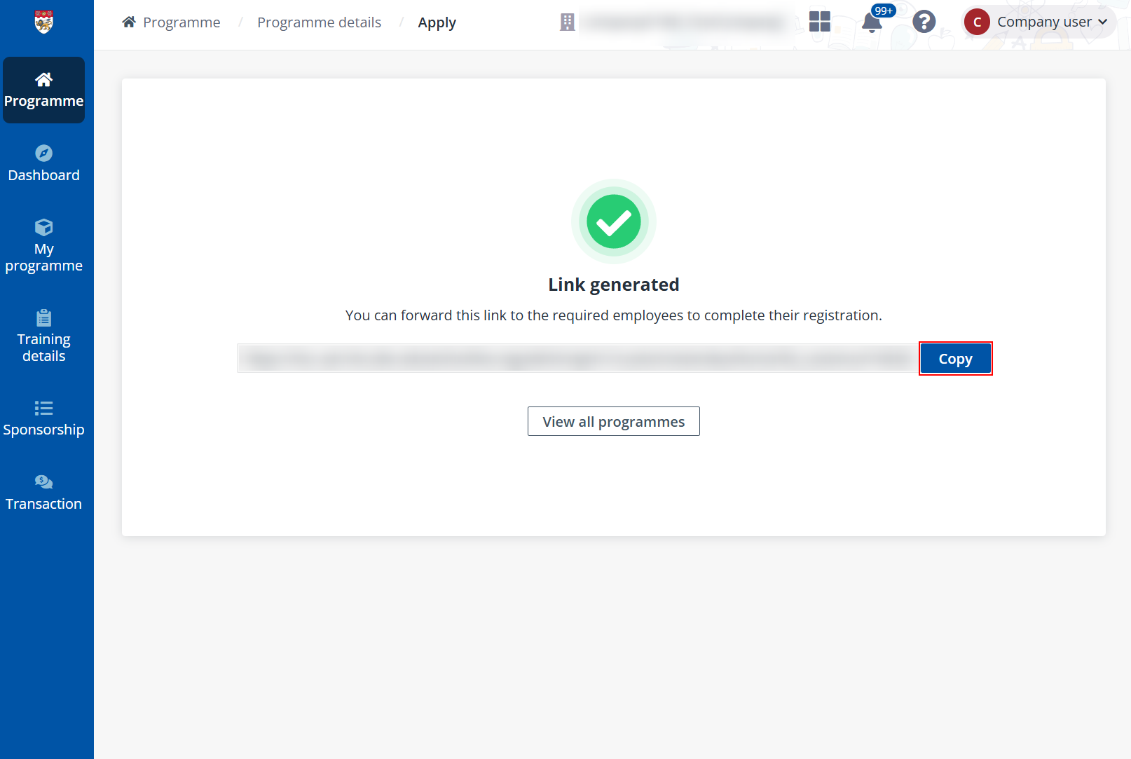 Link generated. Link generated.