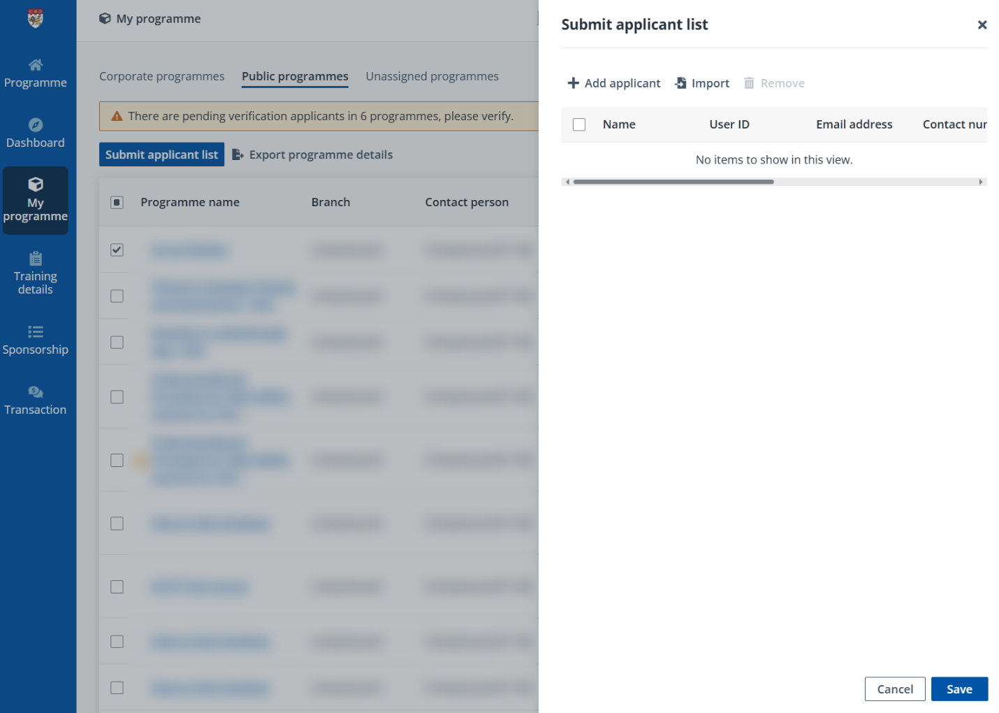 Submit applicant list. Submit applicant list.