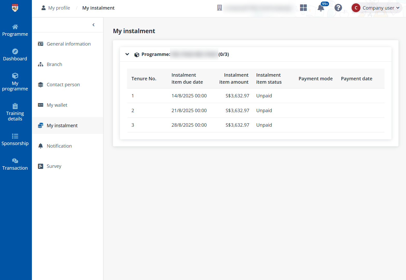 My instalment. My instalment.