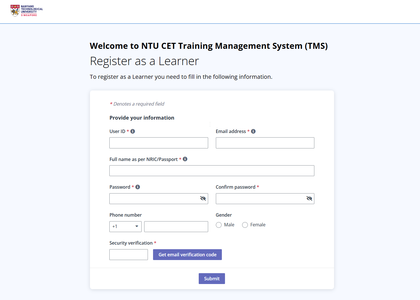 Register as a learner.