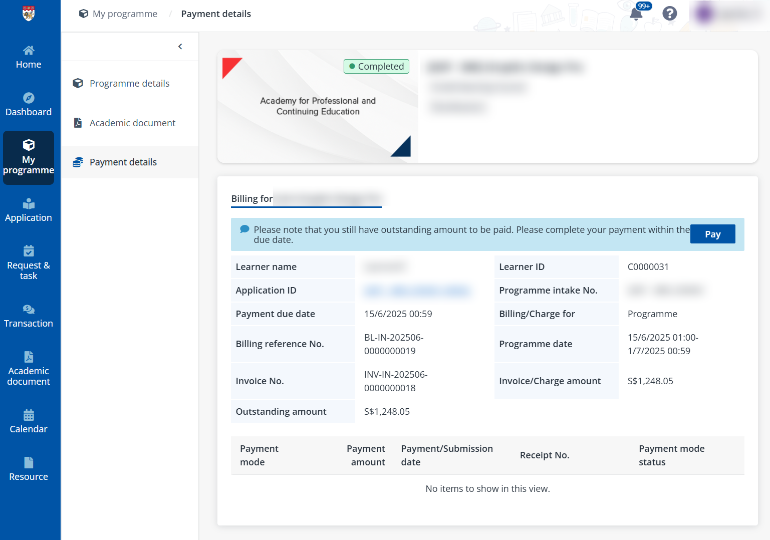 Payment details. Payment details.